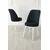Hanah Home set trpezarijskih stolica Jaxe 6 kom, antracit tkanina Babyface, bele metalne noge