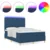 LED Box Spring Krevet s madracem Plava 140 x 190 cm tkanina