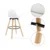 eoshop Barski stol, bela/bukev, EVANS