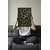 WallXpert uramljena slika 115264, leopard šara u zlatnim i braon tonovima, 50 x 70 cm, crni ram
