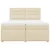 Vidaxl Box spring postelja z vzmetnico krem 200x200 cm blago