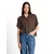 TOM TAILOR DENIM Bluza temno rjava/bela