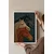 WallXpert uramljena slika 115196, tri konja, crni, beli i riđi, na tamnoplavoj pozadini sa lišćem, 50 x 70 cm, beli ram