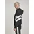 Womens Crinkle Batwing Jacket blk/wht