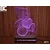 Black Cut 3D Lampa Meda i srce, Hladno bela