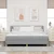 Vidaxl LED Box Spring Postelja Svetlo siva 180 x 200 cm blago