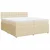 Vidaxl Box spring postelja z vzmetnico krem 200x200 cm blago