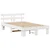 vidaXL posteljni okvir z naslonom Bela 135x190 cm Trden borov les