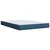 Vidaxl Box spring postelja z vzmetnico modra 140x190 cm blago