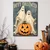 WallXpert slika na platnu 70100HALC-017, natpis Happy Halloween sa dva duha i bundevom, 70 x 100 cm