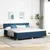 Vidaxl Postelja z vzmetnico z blazino Modra 200 x 200 cm blago