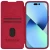 Maska na preklop Nillkin Qin Pro za iPhone 15 Plus, Crvena