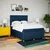 Vidaxl Box spring postelja z vzmetnico modra 140x200 cm blago