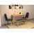 HANAH HOME Vina Mini 03 1053 Oak Anthracite (Produžni set trpezarijskih stolova i stolica (6 komada))