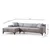 Atelier del Sofa Ugaona garnitura Petra L 145x69x87cm Svetlosiva