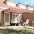 Skrovita tenda Crvena i bijela 400 × 350 cm Tkanina i Aluminij