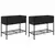 Vrtne sadilice s policom 2 kom crne 90 x 40 x 75 cm poliratan