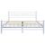 vidaXL Kovinski posteljni okvir osnova iz letvic 140x200 cm kocke bel