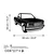 Wallity Zidna dekoracija GMC Sierra 1990, 60 x 39 cm, Crna