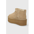 Snežke iz semiša UGG Classic Ultra Mini Platform bež barva, 1135092