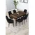 Hanah Home trpezarijski set Lia, sto na razvlačenje i 6 stolica, ploča u dekoru drveta Baroque, crna tkanina Babyface