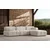 Atelier del Sofa L1 O1 1R Pouffe Doblo Ugaona garnitura, 3 Sedišta, Krem