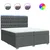 Vidaxl Box spring postelja z vzmetnico temno siva 200x200 cm blago
