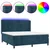 Box spring postelja z vzmetnico LED temno modra 180x200cm žamet