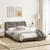 shumee vidaXL Posteljni okvir brez vzmetnice, taupe, 140x200 cm, oblazinjen s tkanino