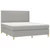 Vidaxl Box spring postelja z vzmetnico LED sv. siva 160x200 cm blago