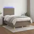 Vidaxl Box spring postelja z vzmetnico LED taupe 120x200 cm blago