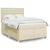 Vidaxl Box spring postelja z vzmetnico krem 160x200 cm blago