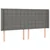 Vidaxl Box spring postelja z vzmetnico LED temno siva 200x200 cm blago