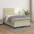 Vidaxl Box spring postelja z vzmetnico krem 120x200 cm umetno usnje