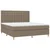 Vidaxl Box spring postelja z vzmetnico taupe 180x200 cm blago