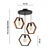 Opviq Luster Hexagon Triple Dark B, Crni