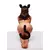 Tailz Black Cat Tail Anal Plug & Mask Set Black