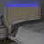 Vidaxl LED posteljno vzglavje krem 203x16x118/128 cm blago