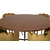Venture Design Jedilna miza in stol komplet okrogla miza 140x75 cm rjava in rumena