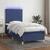 Vidaxl Box spring postelja z vzmetnico LED modra 100x200 cm blago