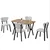 HANAH HOME Set Trpezarijski sto i 4 stolice Elma Cream Walnut