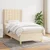 Vidaxl Box spring postelja z vzmetnico krem 100x200 cm blago
