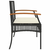 Vrtna klupa s jastukom crna od poliratana i drva bagrema