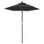 Vrtni suncobran s drvenim stupom crni 196 x 231 cm
