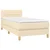 Vidaxl Box spring postelja z vzmetnico krem 80x200 cm blago