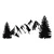 Wallity Zidna dekoracija Pine, 70x33 cm, 1.2mm, Crna