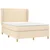 Vidaxl Box spring postelja z vzmetnico krem 140x200 cm blago