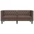 Vidaxl Kavč dvosed Chesterfield rjava umetno usnje