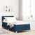 LED Box Spring Krevet s LED trakama Plava 90 x 190 cm tkanina