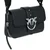Pinko LOVE ONE SLOUCHY ZIP MINI VITELLO BIKER Črna